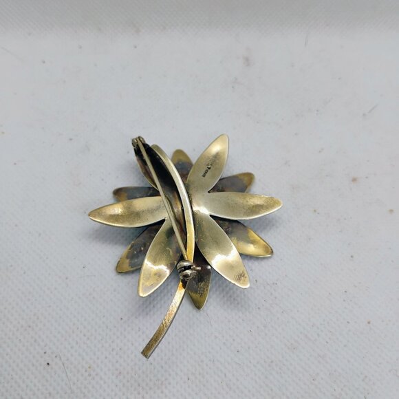 Rare Vtg HROAR PRYDZ Norway Blue Enamel Sterling Silver Flower Brooch Pendant - Picture 7 of 8